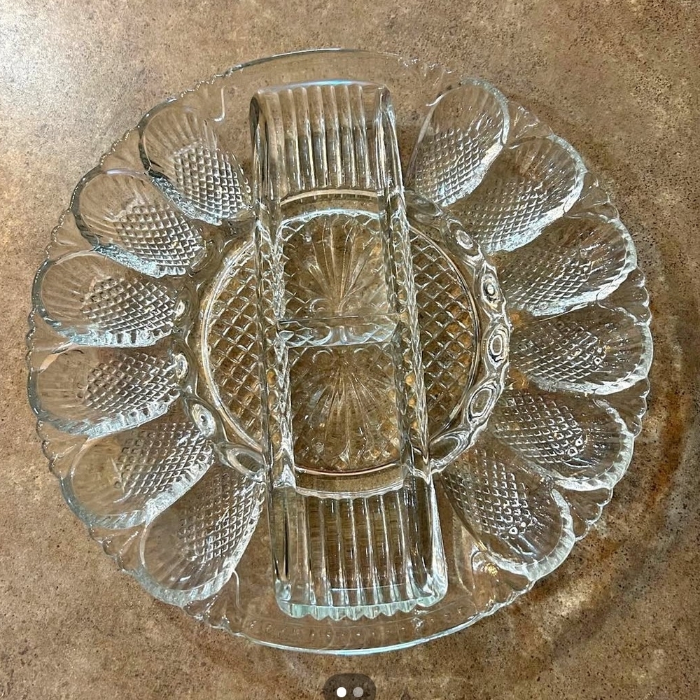 Clear Glass Divided Serving Platter - Elegant Home Dining